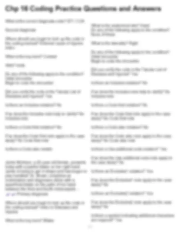 Medical Coding Case Question ICD-10 Coding Practice Questions and Answers: Case Studies | Exams ...