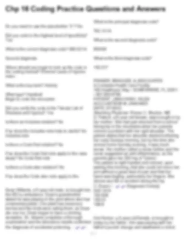 ICD-10 Coding Practice Questions and Answers: Case Studies | Exams ...