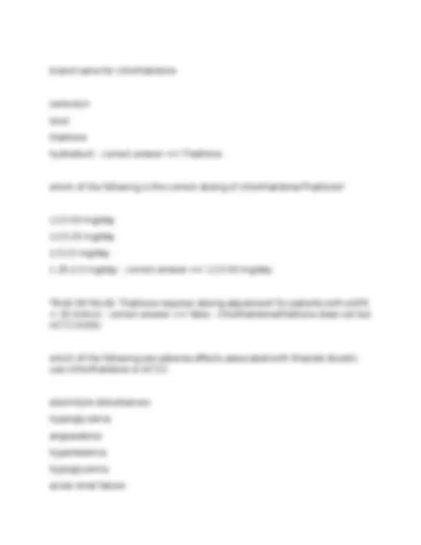 Pharmacotherapy Exam 2; Hypertension Drugs questions well answered-42 ...