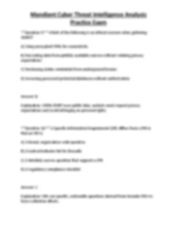 Mandiant Cyber Threat Intelligence Analysis Practice Exam | Exams ...