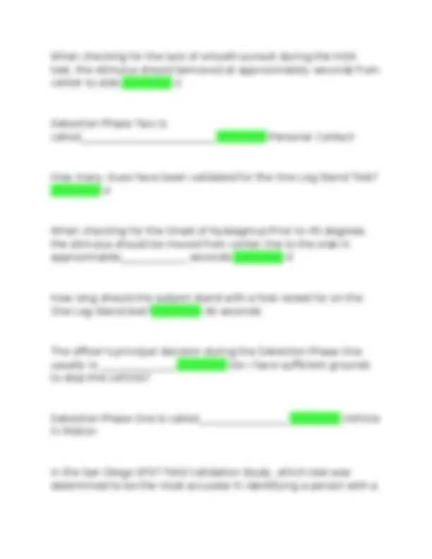 SFST Exam with Well Detailed Question & Answers Perfectly (New Updated ...