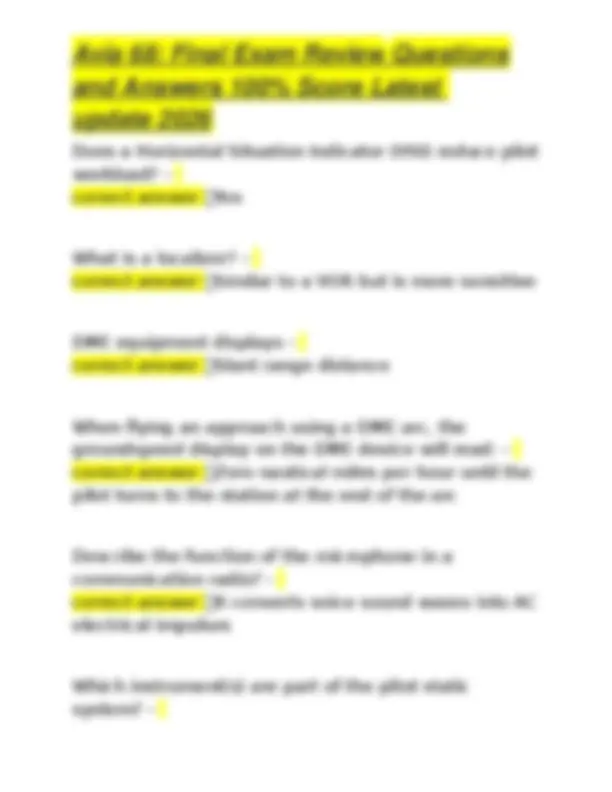 Avia 68: Final Exam Review Questions and Answers 100% Score Latest ...