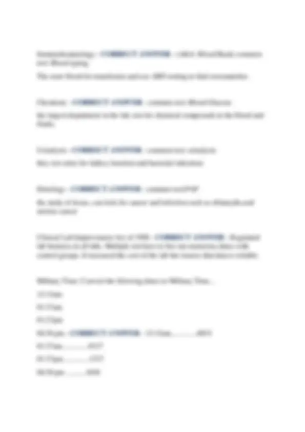 MEDICAL LABORATORY TECHNICIAN EXAM ONE | COMPLETE 2026/2027 MASTER ...