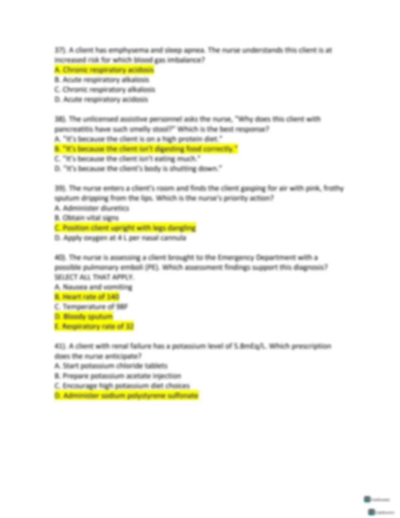 NSG 223 Med surg 2 exam 2 | Actual Q&A | 100& Correct | A Grade ...
