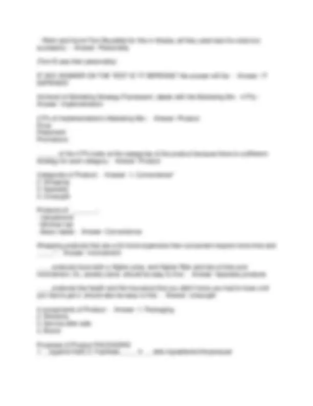 MKT 3401 Exam 1 Study Guide: Key Marketing Concepts and Strategies ...