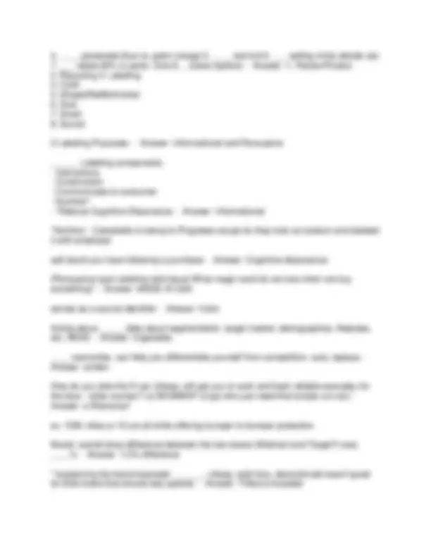 MKT 3401 Exam 1 Study Guide: Key Marketing Concepts and Strategies ...