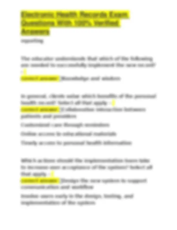 EHR Exam Questions and Answers for Healthcare Professionals | Exams ...