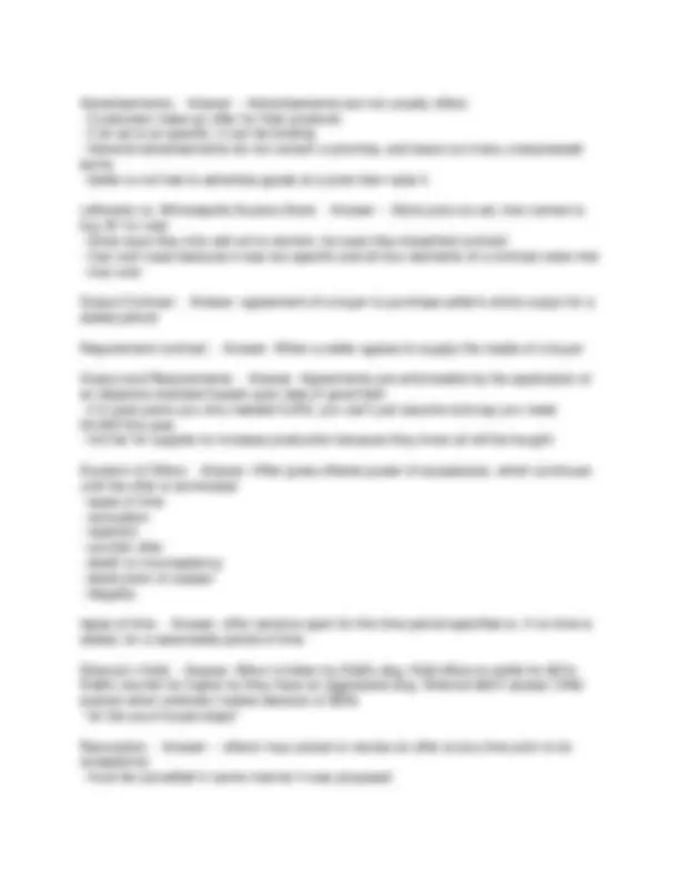 Contract Law Exam 3 Study Guide: Key Concepts and Cases | Exams Social ...