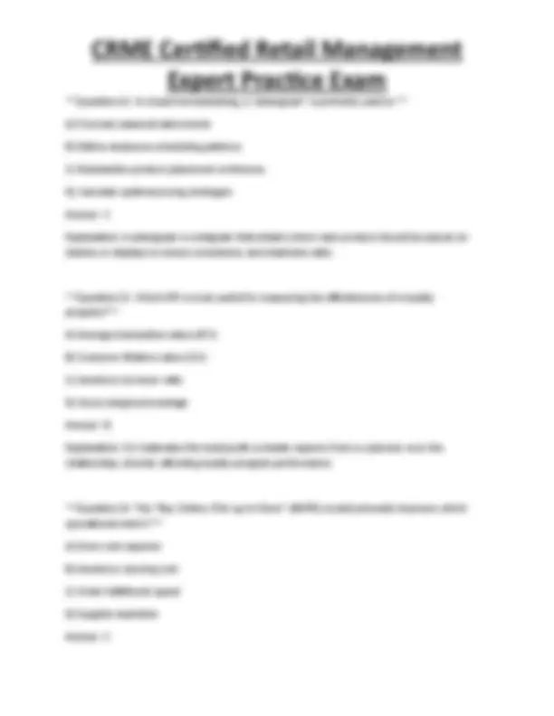 CRME Certified Retail Management Expert Practice Exam | Exams ...