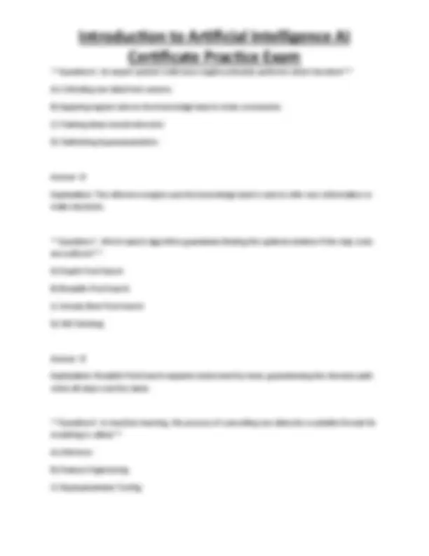 Introduction to Artificial Intelligence AI Certificate Practice Exam ...