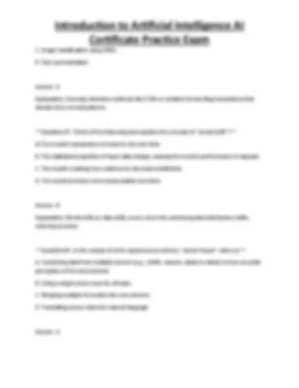 Introduction to Artificial Intelligence AI Certificate Practice Exam ...