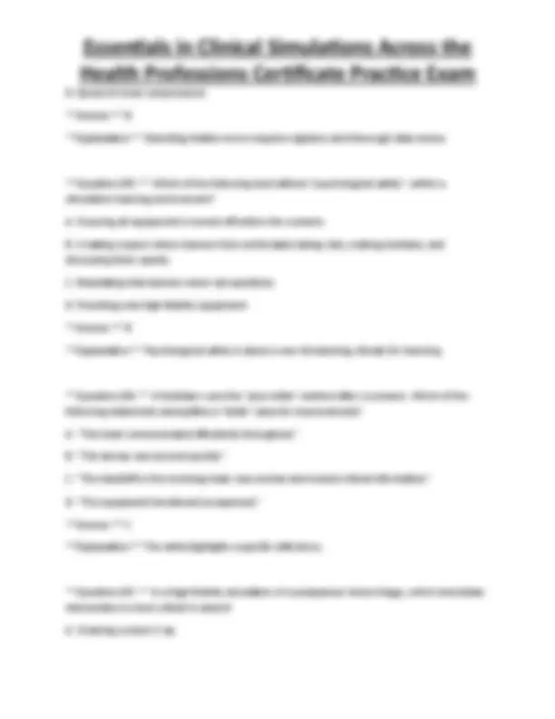 Clinical Simulations Practice Exam: Questions and Answers | Exams ...