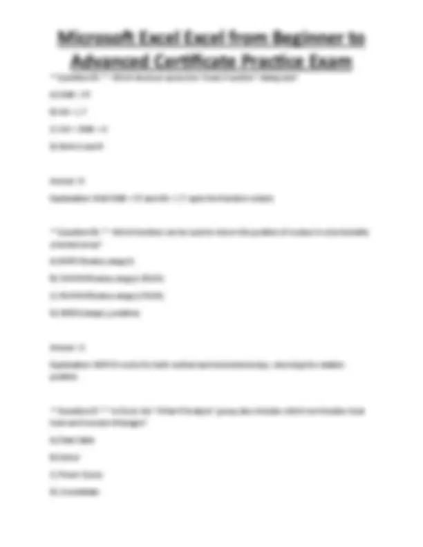 Excel Certificate Practice Exam: Beginner to Advanced | Exams ...