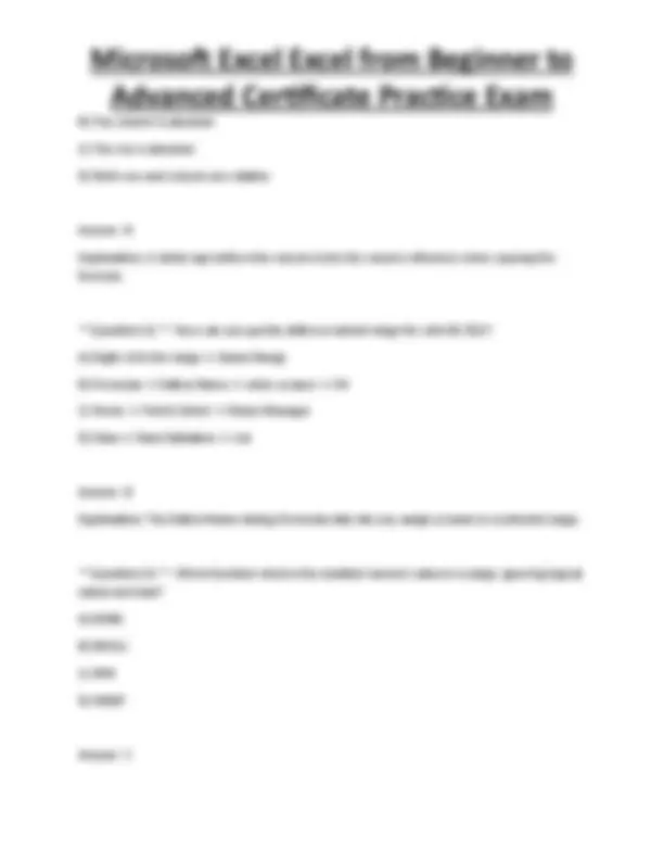 Excel Certificate Practice Exam: Beginner to Advanced | Exams ...