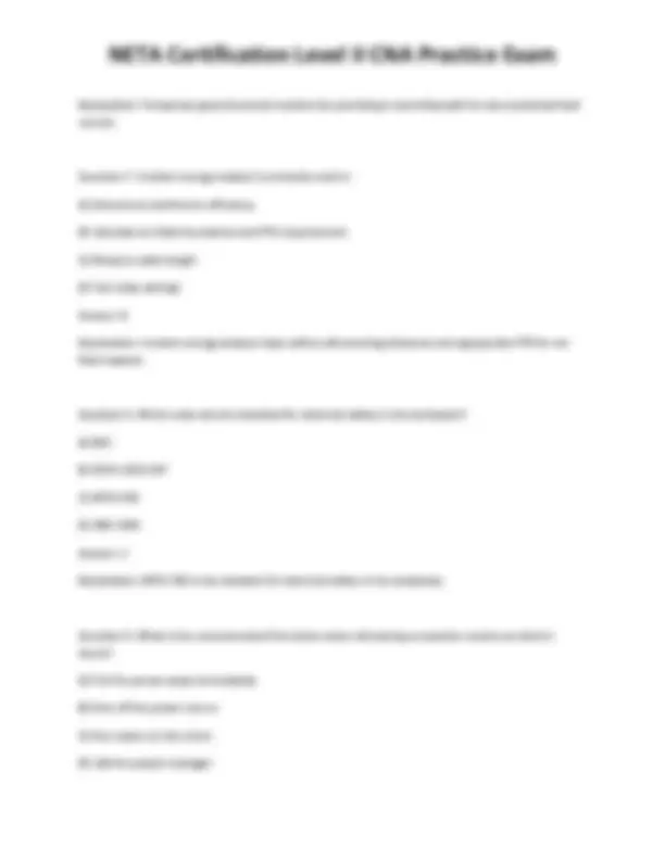Neta Level 2 NETA Certification Level II CNA Practice Exam | Exams Technology | Docsity
