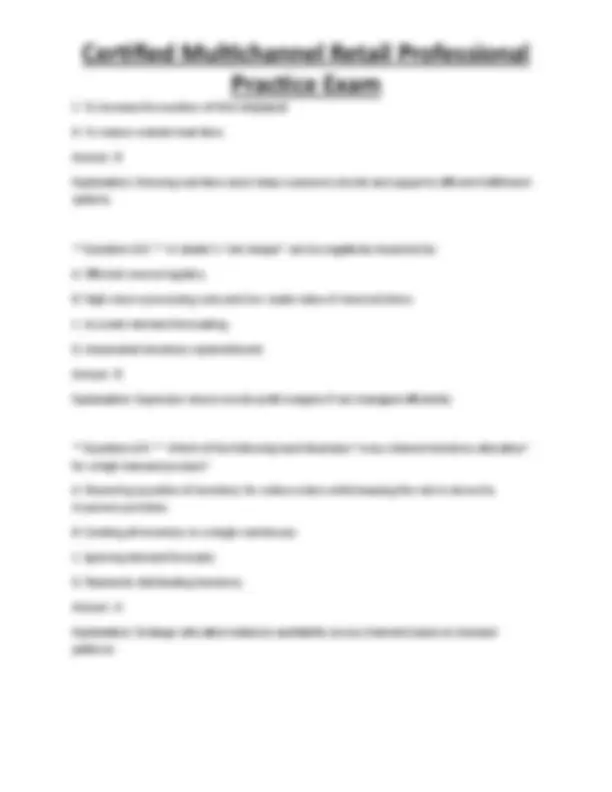 Certified Multichannel Retail Professional Practice Exam | Exams ...