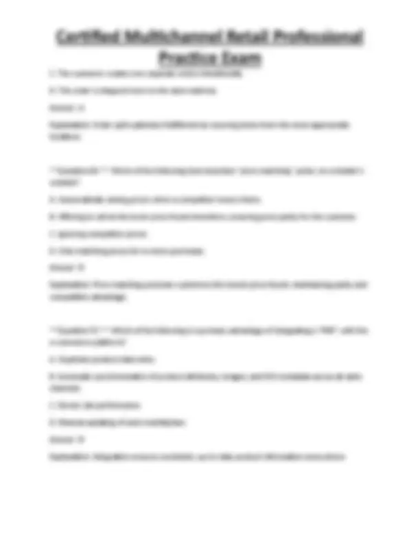 Certified Multichannel Retail Professional Practice Exam | Exams ...