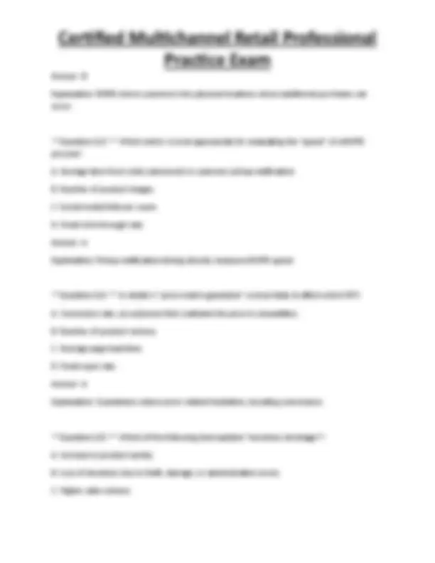 Certified Multichannel Retail Professional Practice Exam | Exams ...