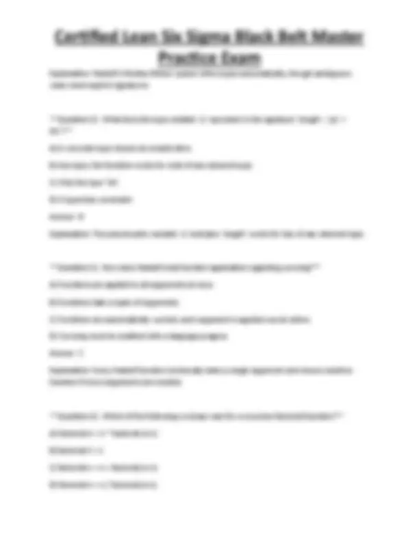 Certified Lean Six Sigma Black Belt Master Practice Exam | Exams ...