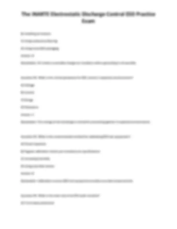 Esd Answer Key The iNARTE Electrostatic Discharge Control ESD Practice Exam | Exams ...