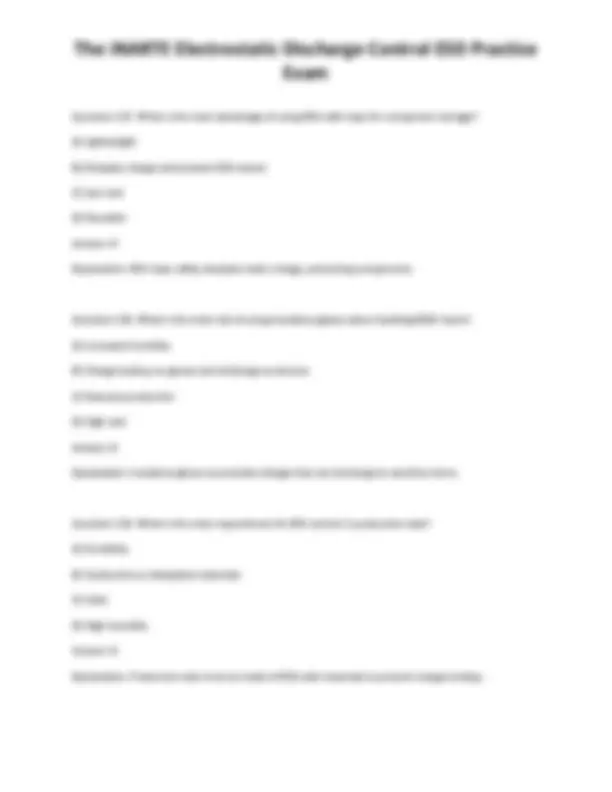 Esd Control Practice The iNARTE Electrostatic Discharge Control ESD Practice Exam | Exams ...