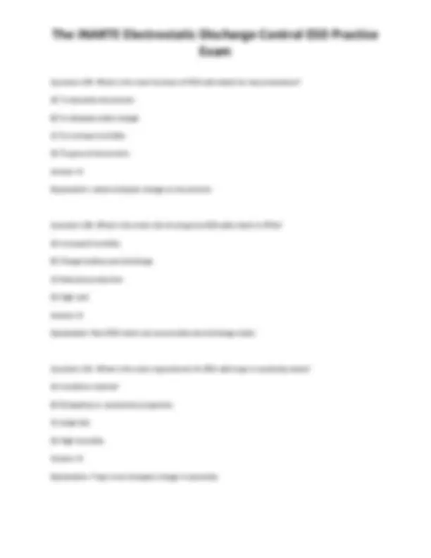 Inarte Study Guide The iNARTE Electrostatic Discharge Control ESD Practice Exam | Exams ...