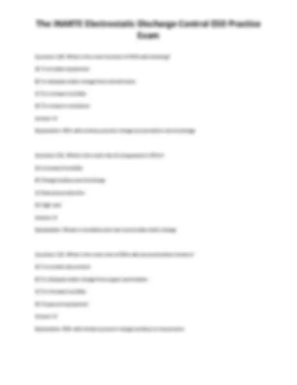 Esd Answer Key The iNARTE Electrostatic Discharge Control ESD Practice Exam | Exams ...