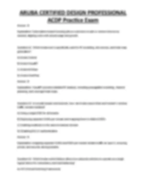 Aruba Certified Design Professional (ACDP) Practice Exam | Exams ...