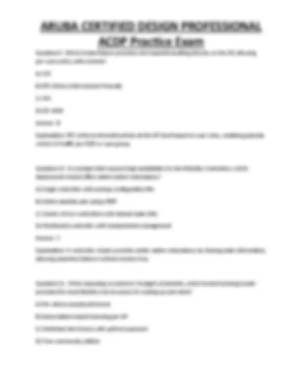 Aruba Certified Design Professional (ACDP) Practice Exam | Exams ...