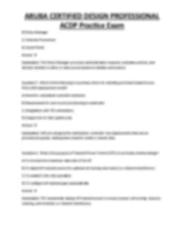 Aruba Certified Design Professional (ACDP) Practice Exam | Exams ...