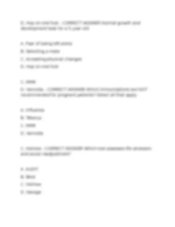 NUR 160 EXAM 2 STUDY GUIDE 226 QUESTIONS WITH VERIFIED ANSWERS 2025/ ...
