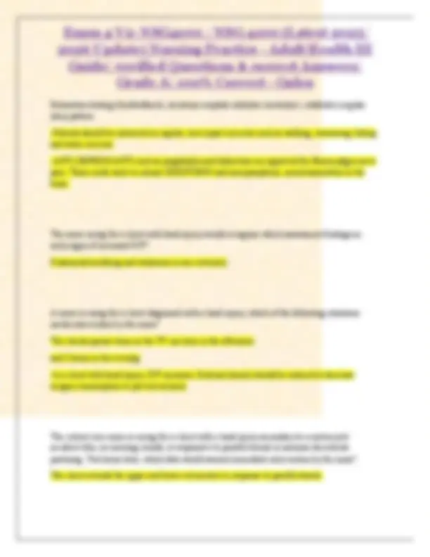 NSG4100 / NSG 4100 Exam 4 V2 – Adult Health III | Exams Nursing | Docsity