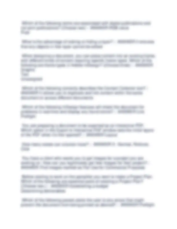 Exam Indesign Download Adobe InDesign Certification Exam QUESTIONS & ANSWERS| 100% VERIFIED ...