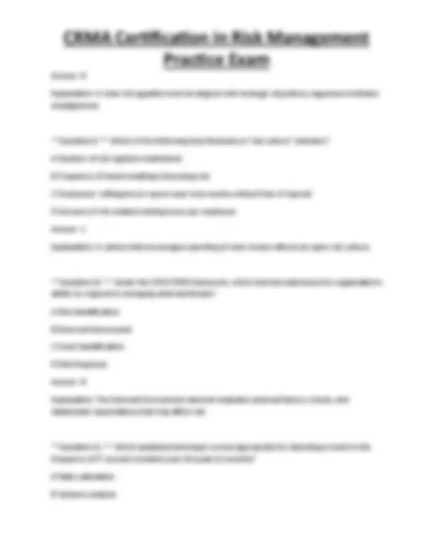 CRMA Certification in Risk Management Practice Exam | Exams Technology ...