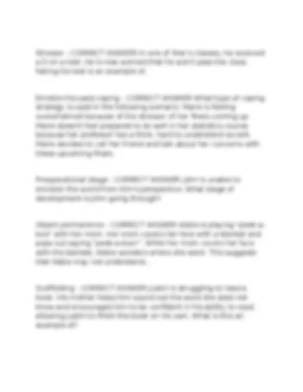 PSYCH 160 FINAL EXAM REVIEW AND STUDY GUIDE 91 QUESTIONS WITH VERIFIED ...