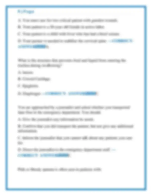 NCOEMS Practice Exam 1 (2025–2026) | US-Aligned EMT & Paramedic Exam ...
