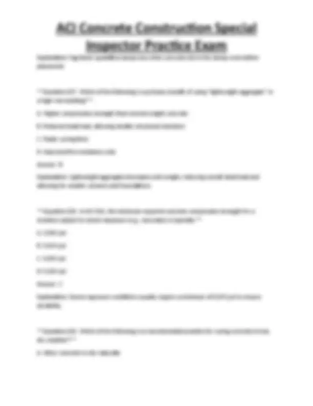 ACI Concrete Construction Special Inspector Practice Exam | Exams ...