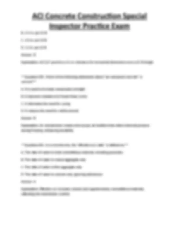 ACI Concrete Construction Special Inspector Practice Exam | Exams ...