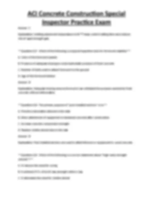 ACI Concrete Construction Special Inspector Practice Exam | Exams ...