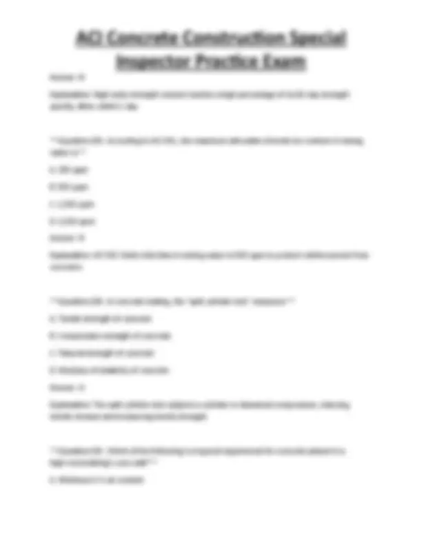 ACI Concrete Construction Special Inspector Practice Exam | Exams ...