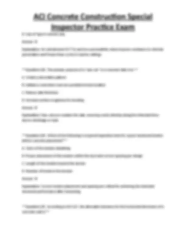 ACI Concrete Construction Special Inspector Practice Exam | Exams ...
