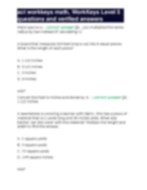 ACT WorkKeys Math Level 5 Practice Questions and Answers | Exams ...