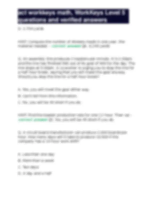 ACT WorkKeys Math Level 5 Practice Questions and Answers | Exams ...