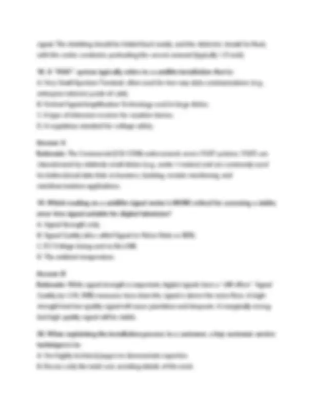 Certified Satellite Installer (CSI) Practice Exam Questions and answers ...