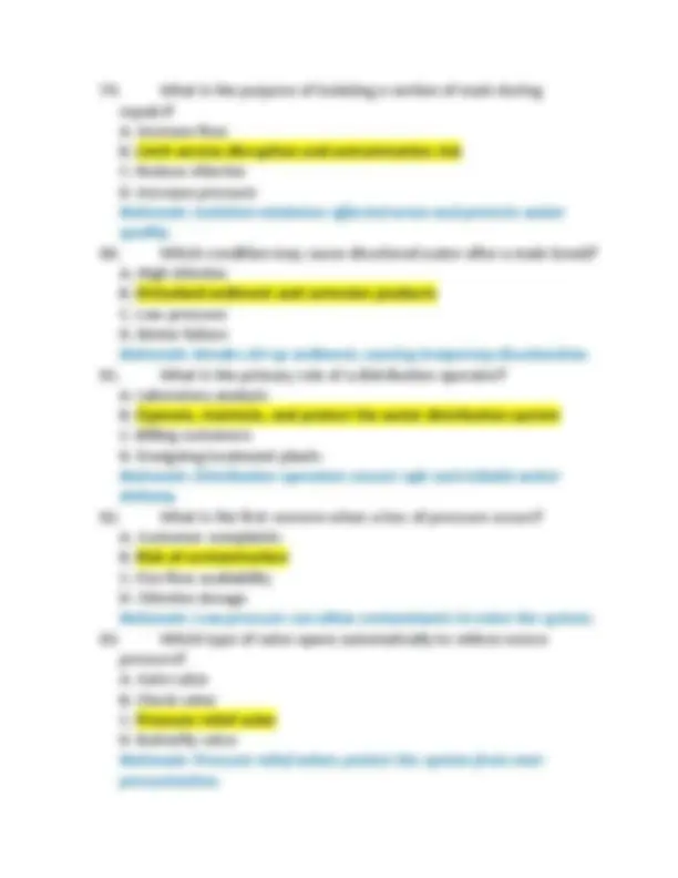 Georgia Water Distribution Operator Class I Examination Questions And ...