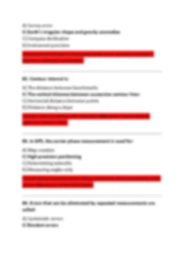 PE Surveying and Geomatics Practice Exam Questions, Correct Answers ...