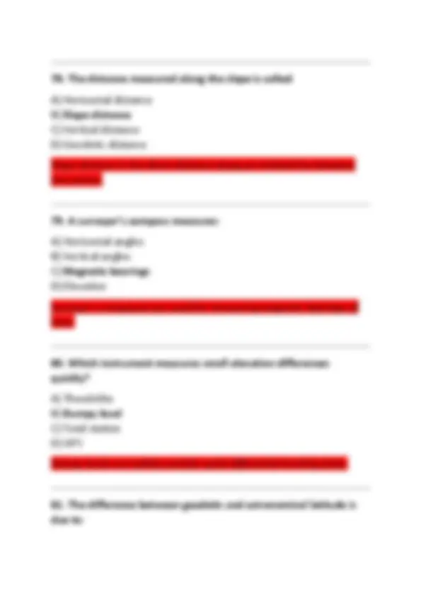 PE Surveying and Geomatics Practice Exam Questions, Correct Answers ...
