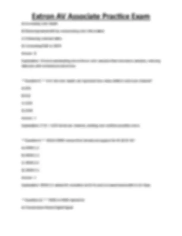 Extron AV Associate Practice Exam | Exams Technology | Docsity