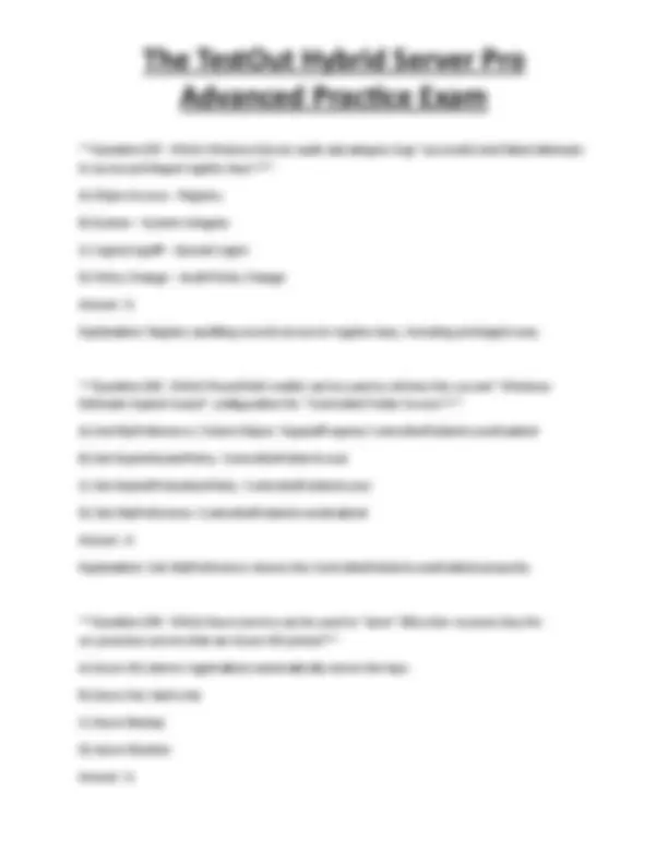 The TestOut Hybrid Server Pro Advanced Practice Exam | Exams Technology ...