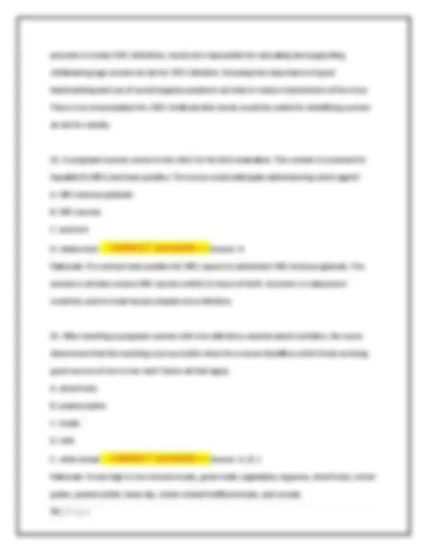 RICCI CHAPTER 17 - TEST BANK - 4TH EDITION, MATERNAL/PEDS EX 3 SECTION ...